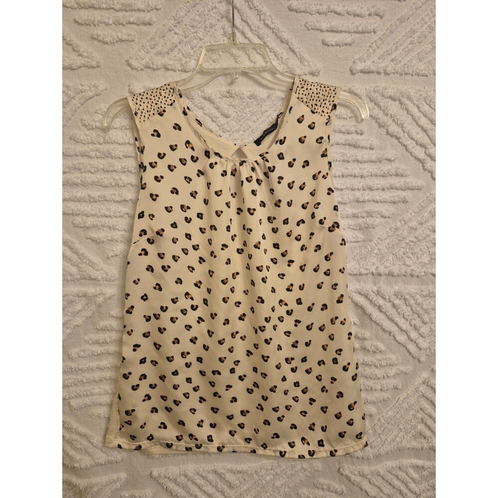The Limited Ivory Animal Print Top With Keyhole Back NWT Medium - Picture 2 of 8
